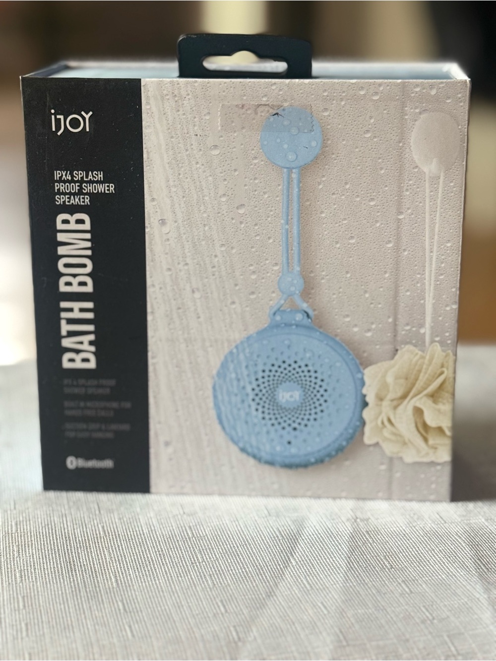 iJOY Bath Bomb Bluetooth Shower Speaker IPX4 Splash Proof Blue New Sealed